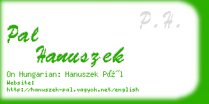 pal hanuszek business card